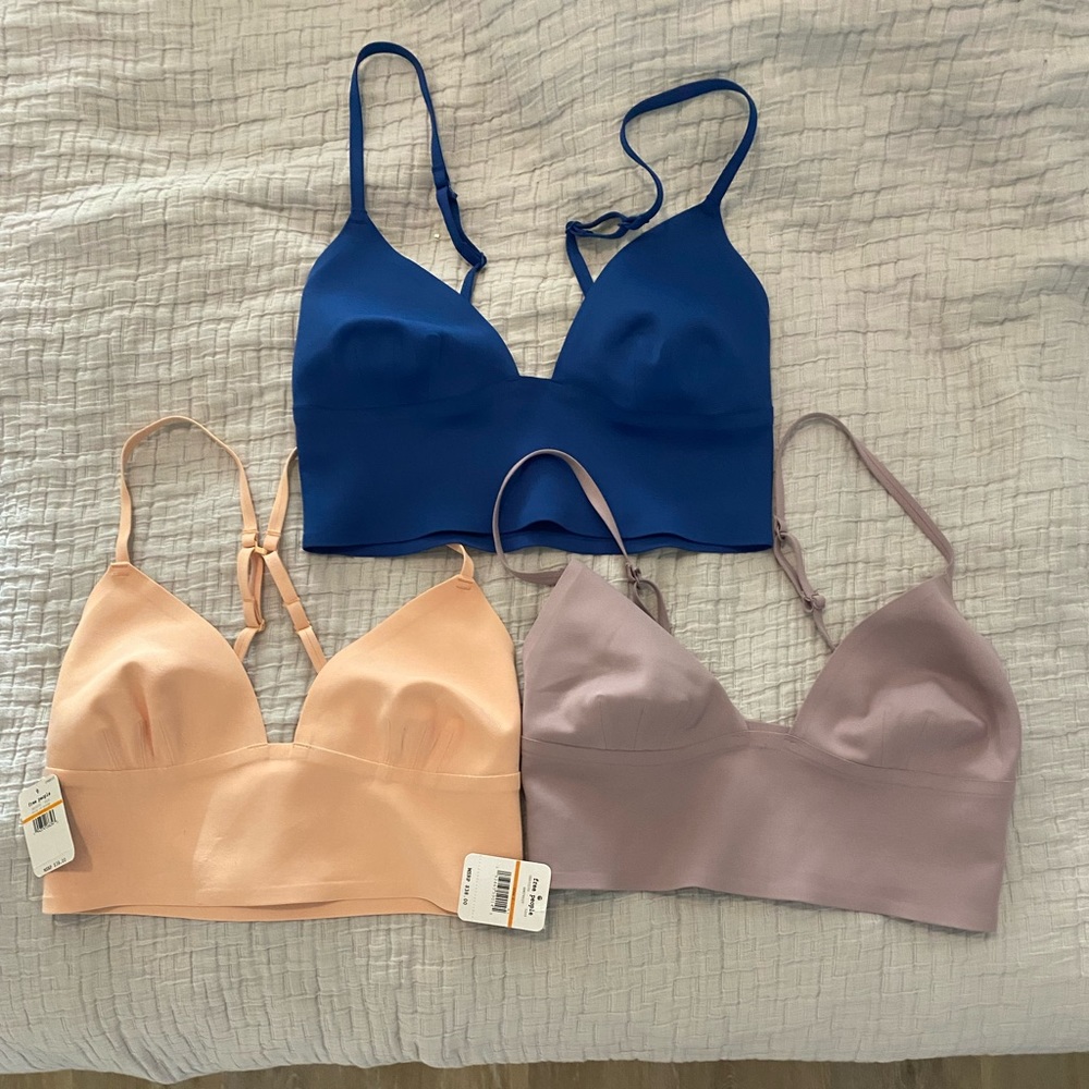 3 Free People Sage Longline Bralettes Size Small